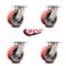 Service Caster 5 Inch Kingpinless Red Poly on Steel Wheel Swivel Top Plate Caster, 4PK SCC-KP30S520-PUR-RS-4 - alternate 4
